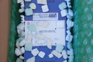 So sieht ein Paket aus, wenn es nach Kunden-Abruf die MediaBox verlässt.